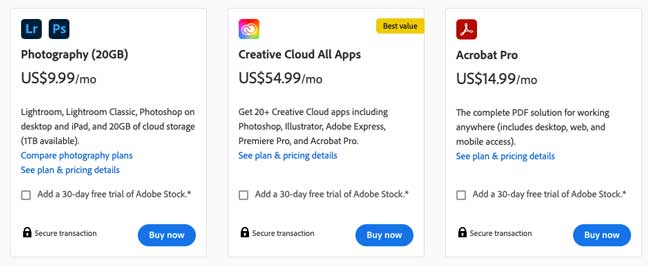Adobe Creative Cloud Pricing | Logo | Quick Bytes Webbyreach.com | PPC | SEO Marketing | Video Editing | Landing Page | Blog